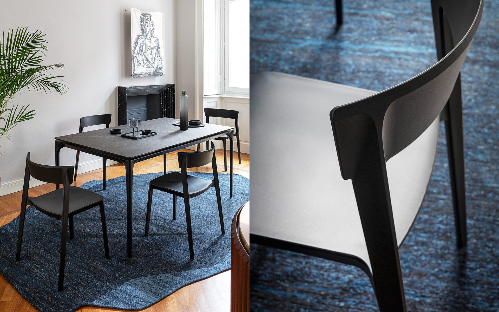 Calligaris Skin CS1391 dining chair, room setting