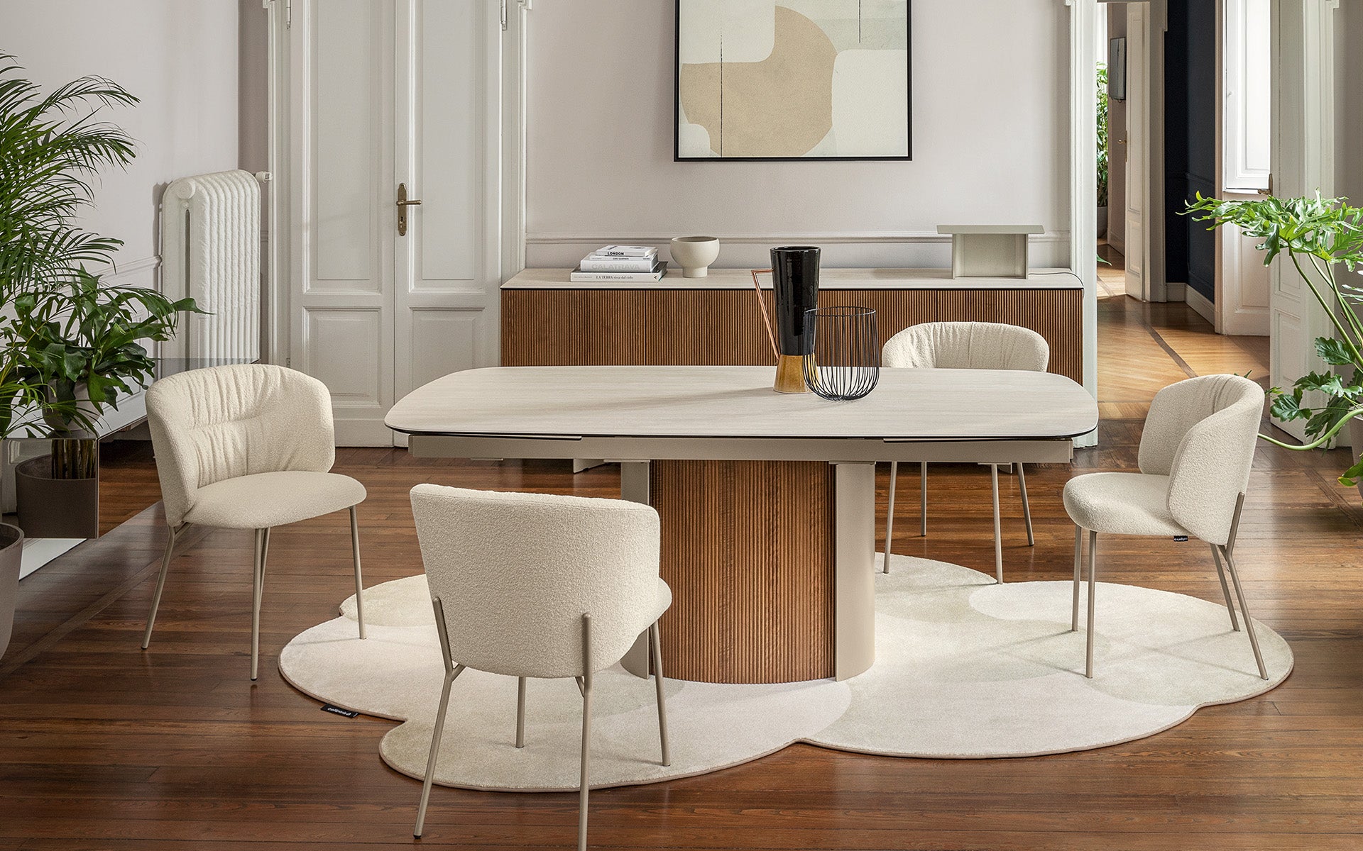 Calligaris Yoroi CS4150-S 200 extendable dining table, room setting