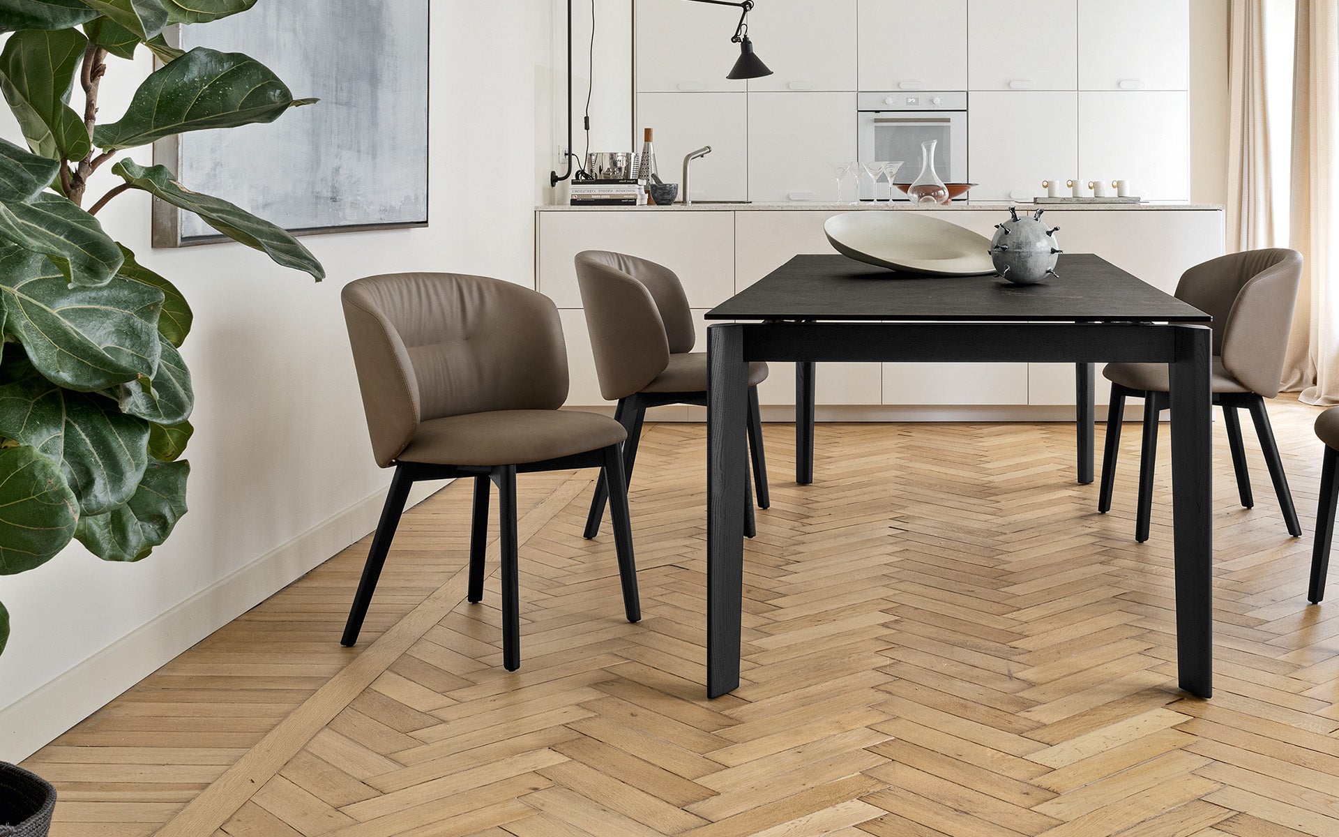 Calligaris Dogma CS4149-R 180 extendable dining table, room setting