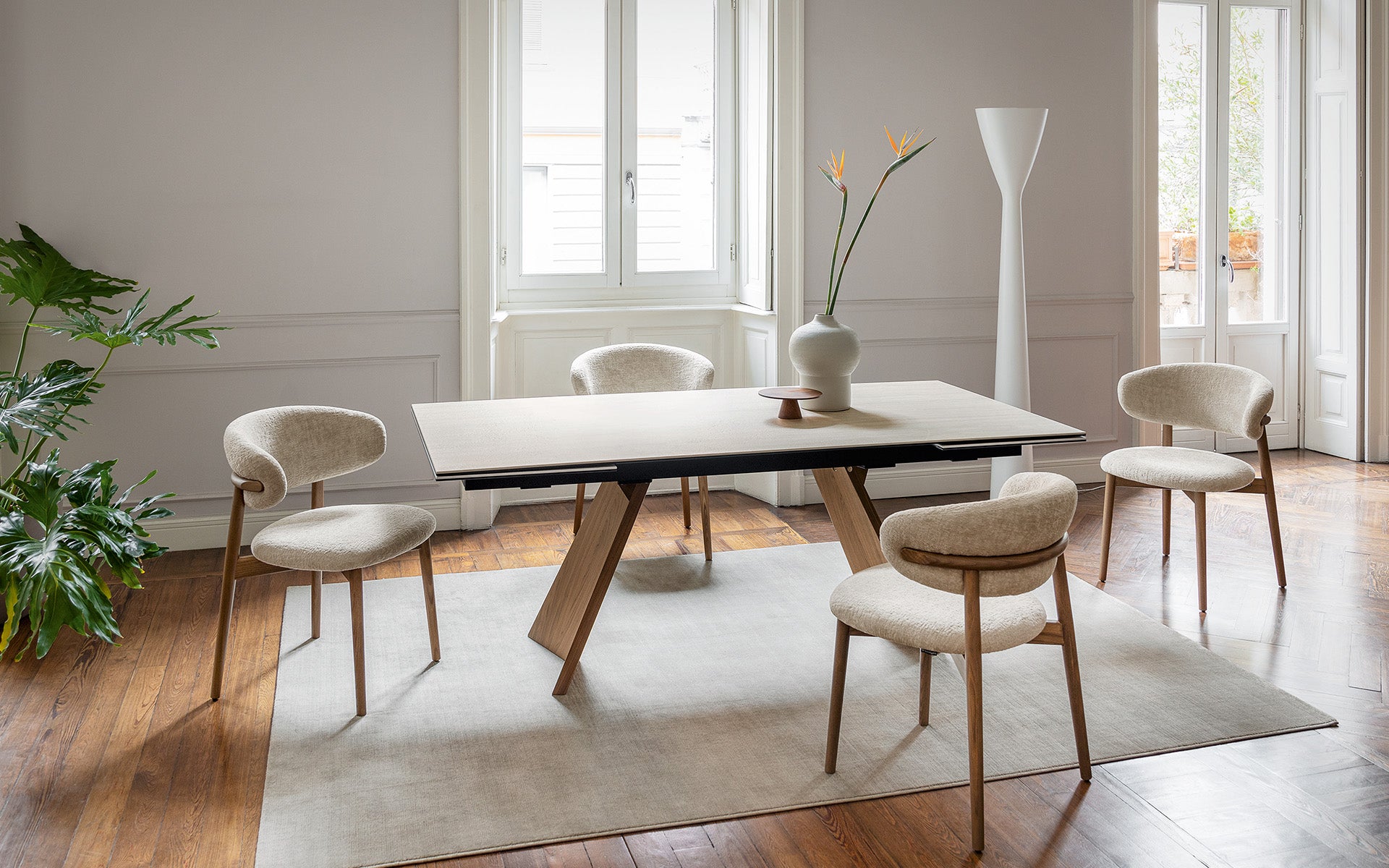 Calligaris Icaro CS4114-R 200 extendable dining table, room setting