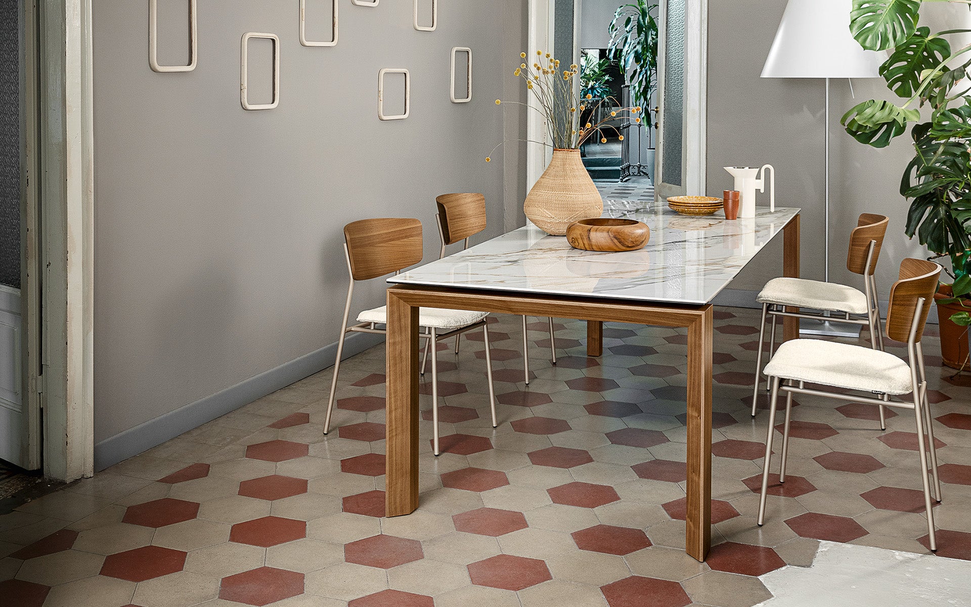 Calligaris Omnia CS4058-R 180 extendable dining table, room setting