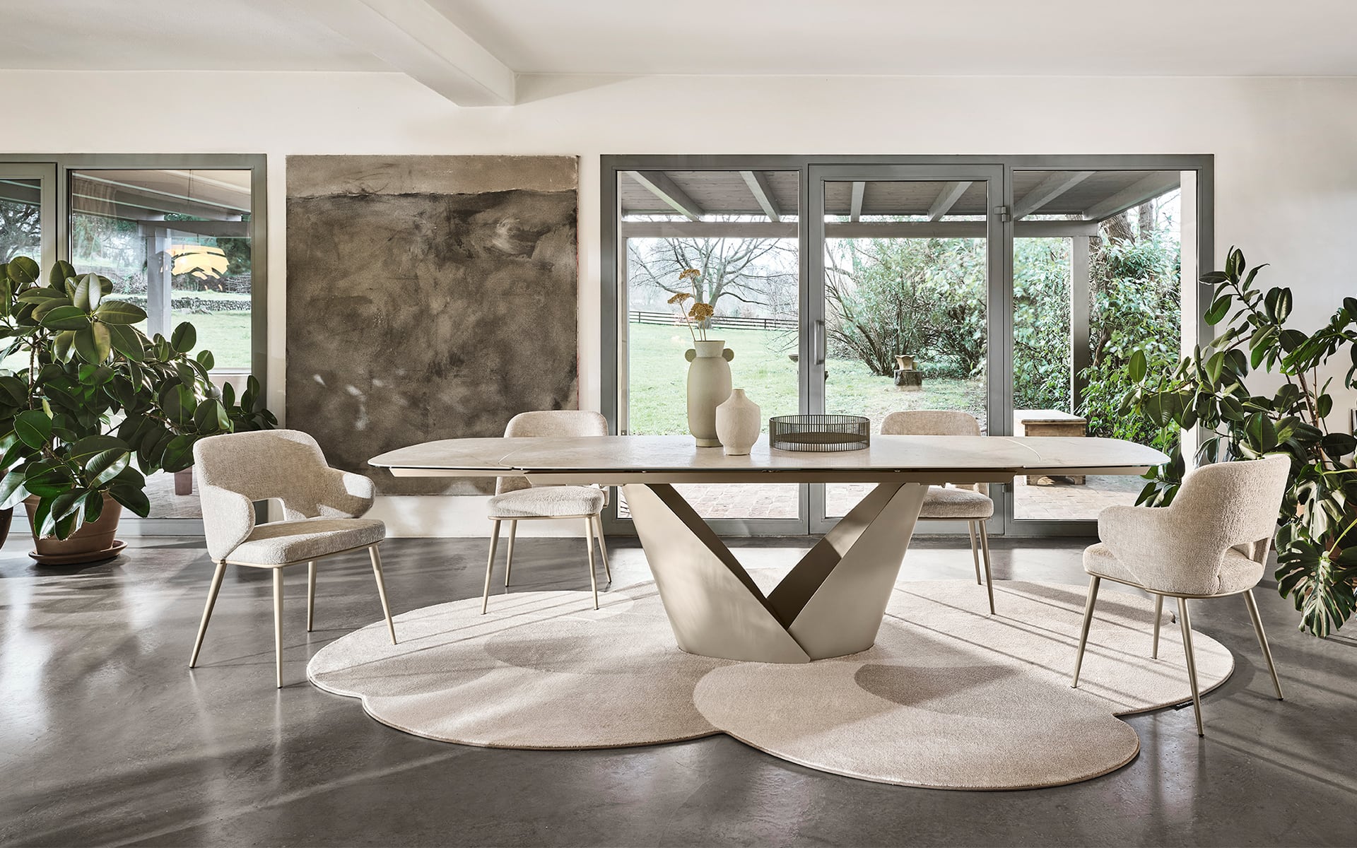 Calligaris Calla CS4159-S 200 extendable dining table, room setting