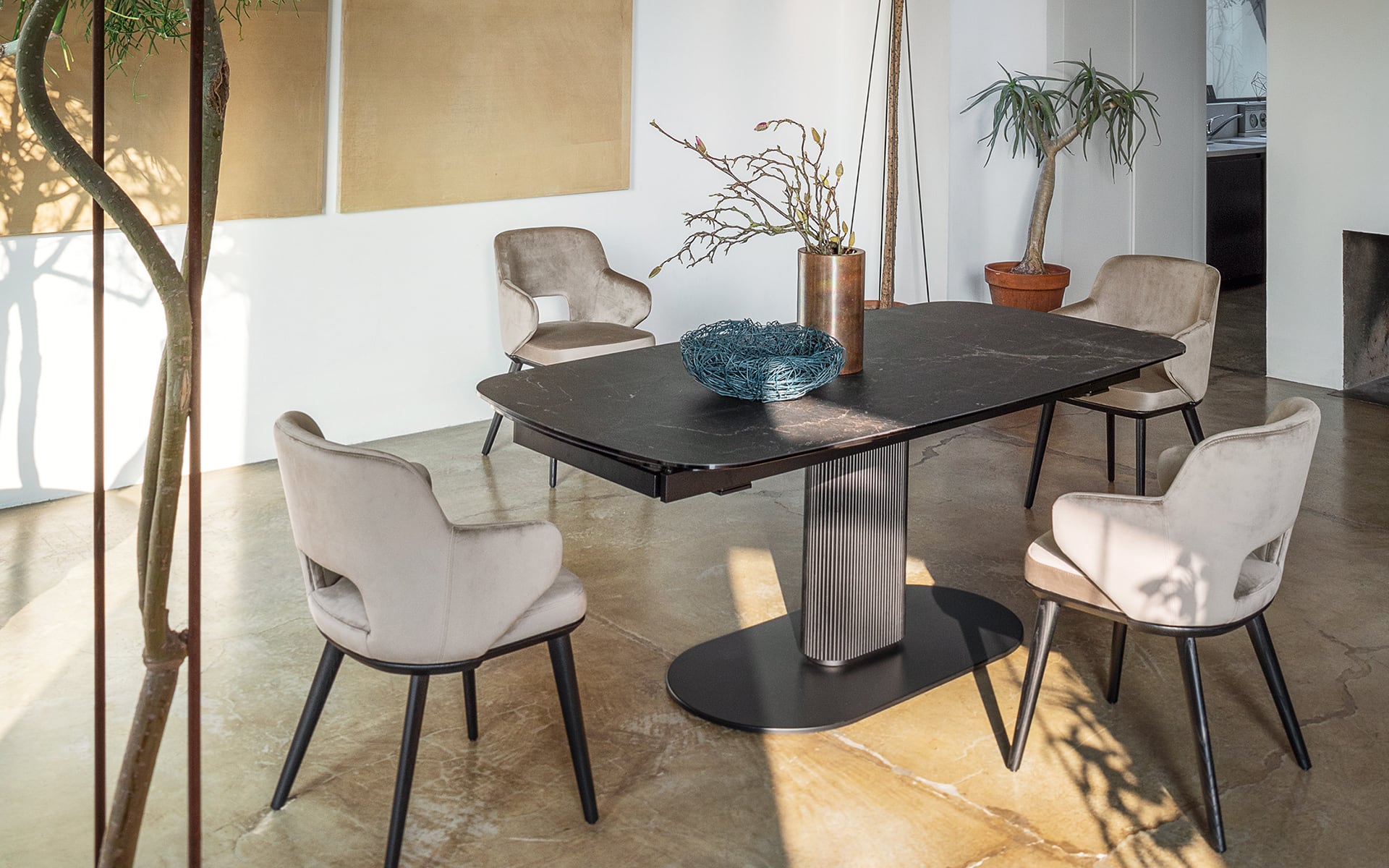 Calligaris Cameo CS4124-S 200 extendable dining table, room setting