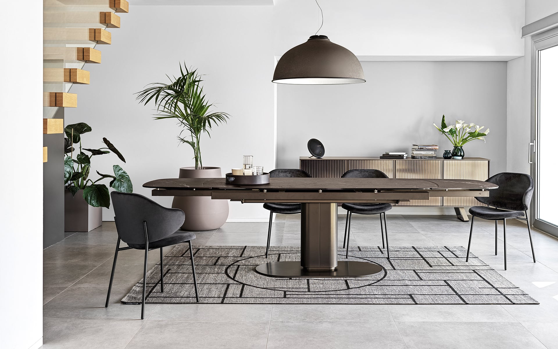 Calligaris Cameo CS4124-S 200 extendable dining table, room setting
