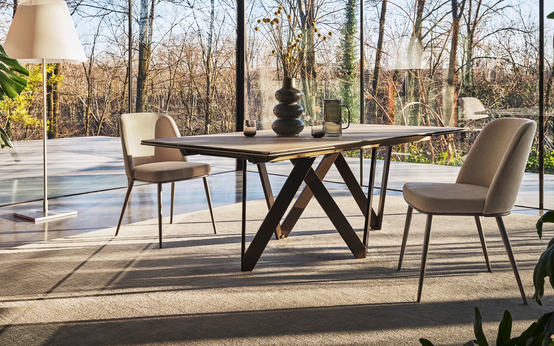 Calligaris Cartesio CS4111-R 200 extendable dining table, room setting