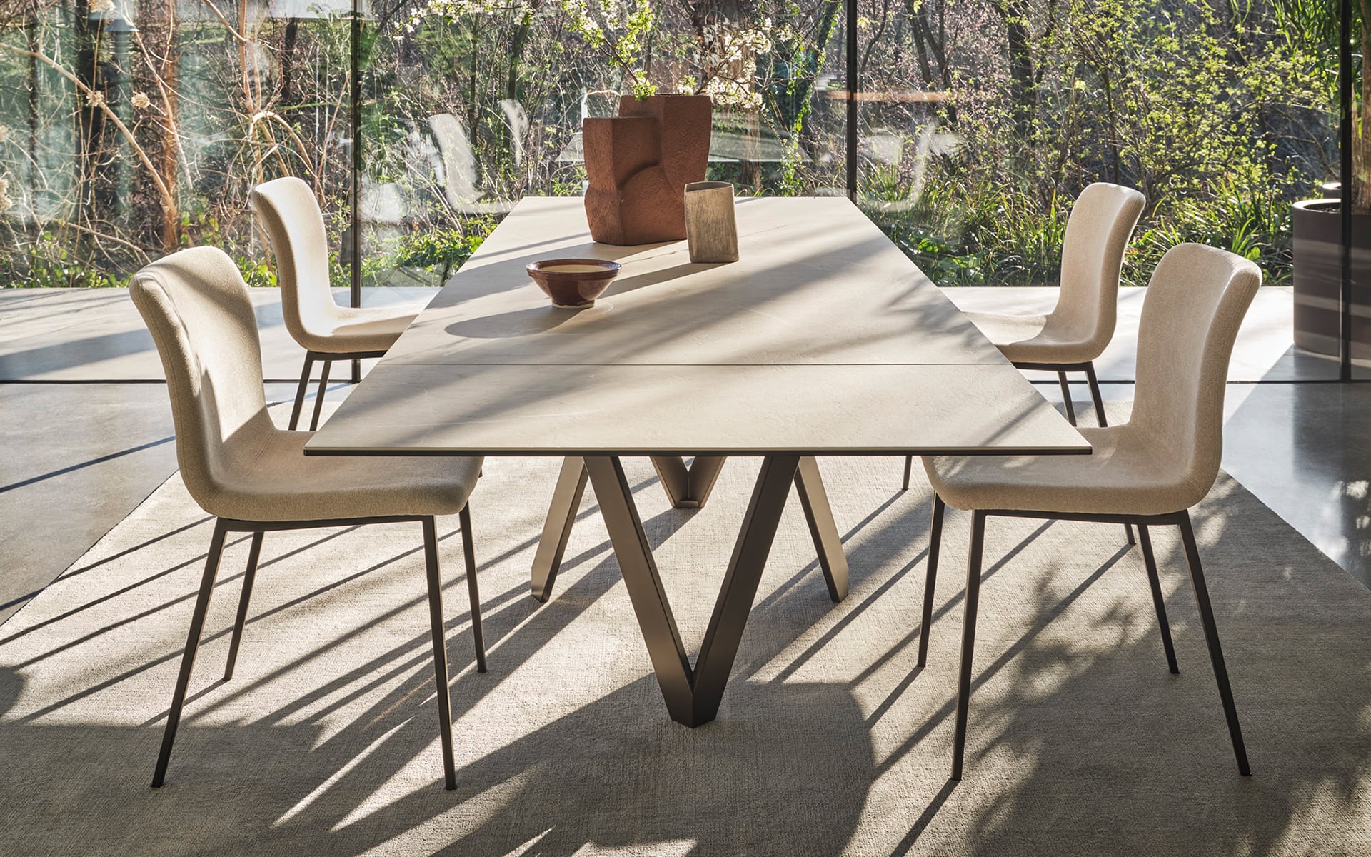 Calligaris Cartesio CS4111-R 200 extendable dining table, room setting