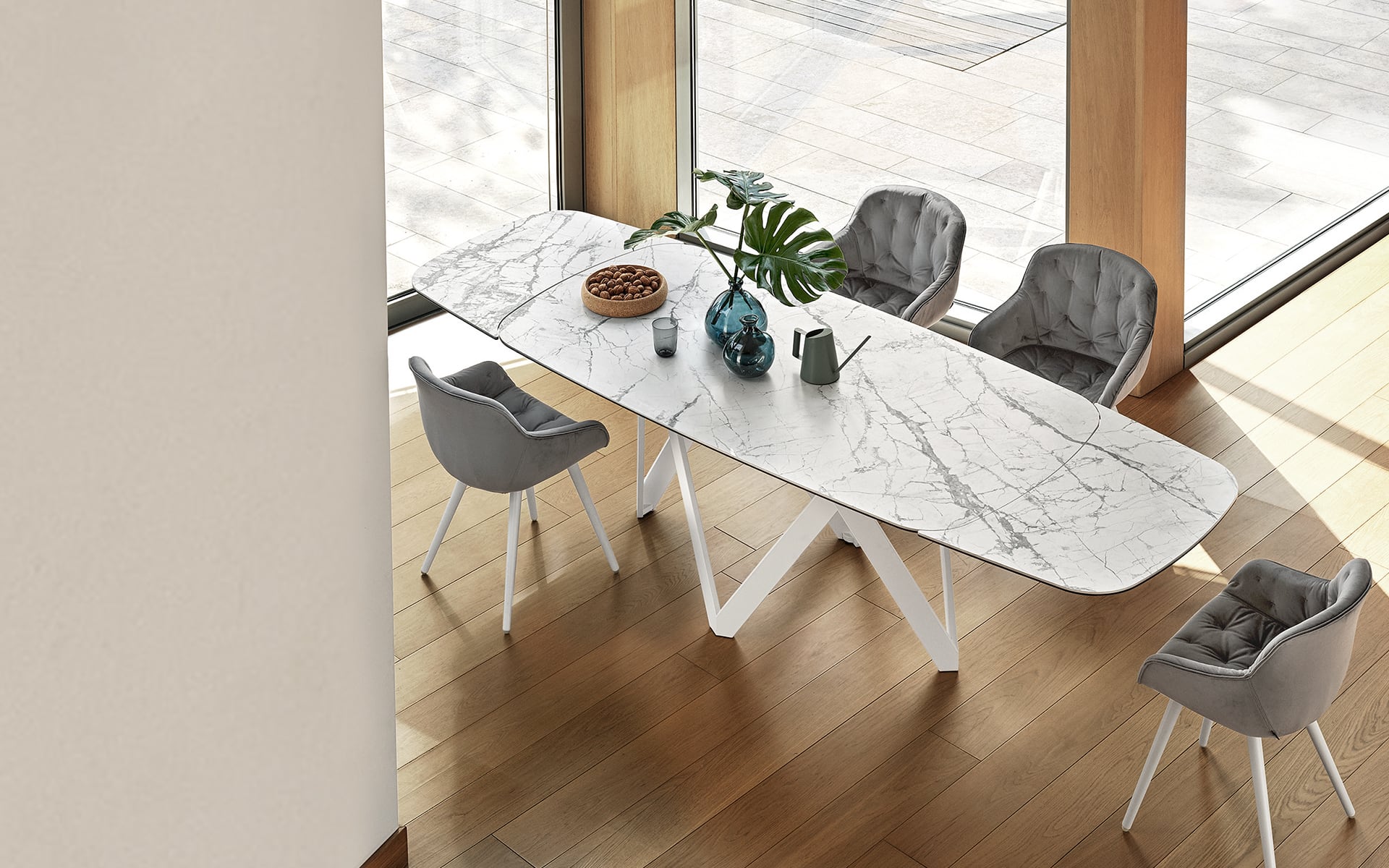 Calligaris Cartesio CS4111-S 165 extendable dining table, room setting
