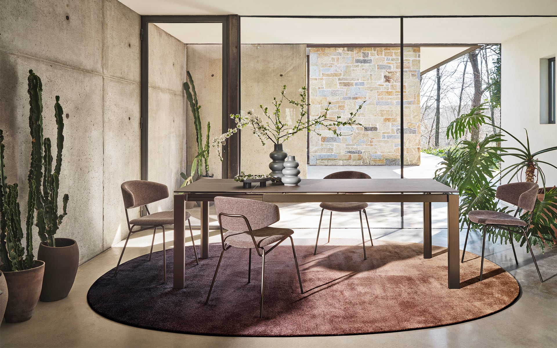 Calligaris Duca CS4089-R 130 extendable dining table, room setting