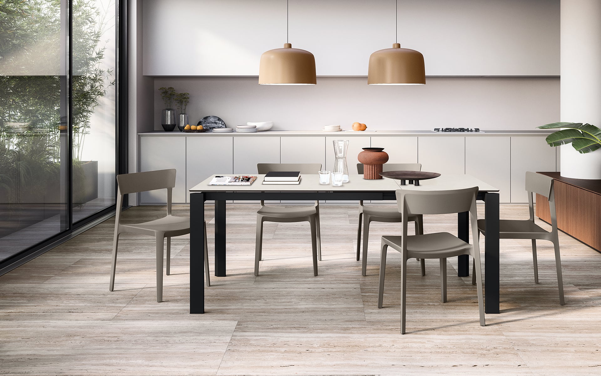 Calligaris Duca CS4089-R 130 extendable dining table, room setting
