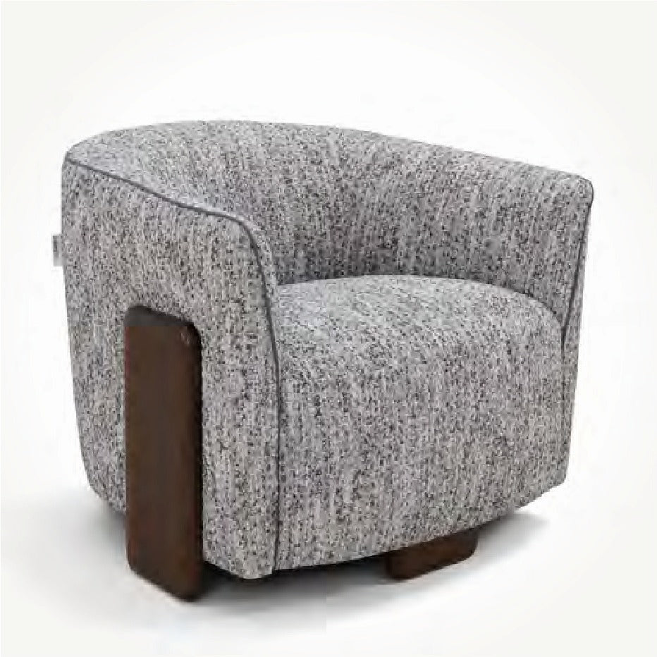 Celestia i976 armchair by Incanto in grey fabric, three-quarter view