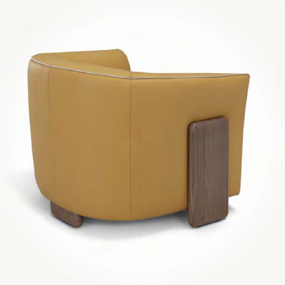 Celestia i976 armchair by Incanto in mustard leather, back view