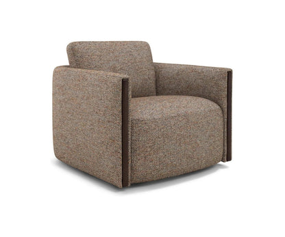 Formella armchair by Incanto in tweed fabric, three-quarter view