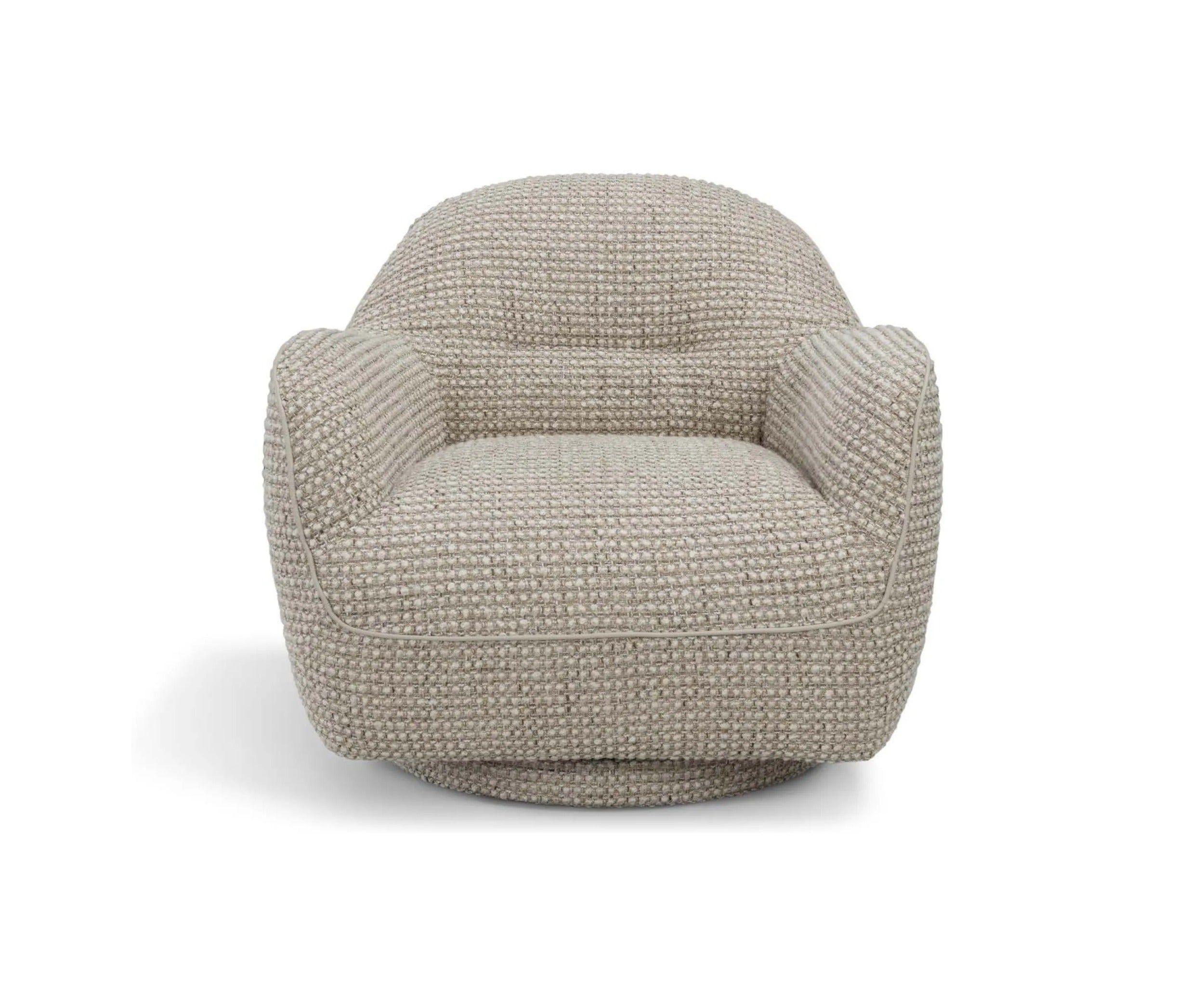 Kenan i977 armchair by Incanto in woven fabric, front view