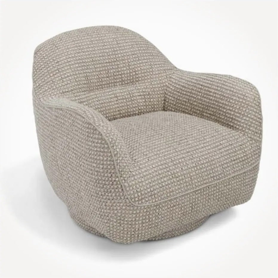 Kenan i977 armchair by Incanto in woven fabric, three-quarter view
