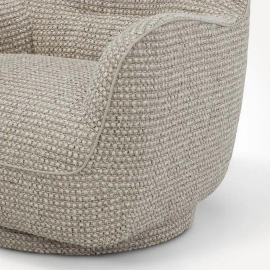 Kenan i977 armchair by Incanto, detail of piping and fabric