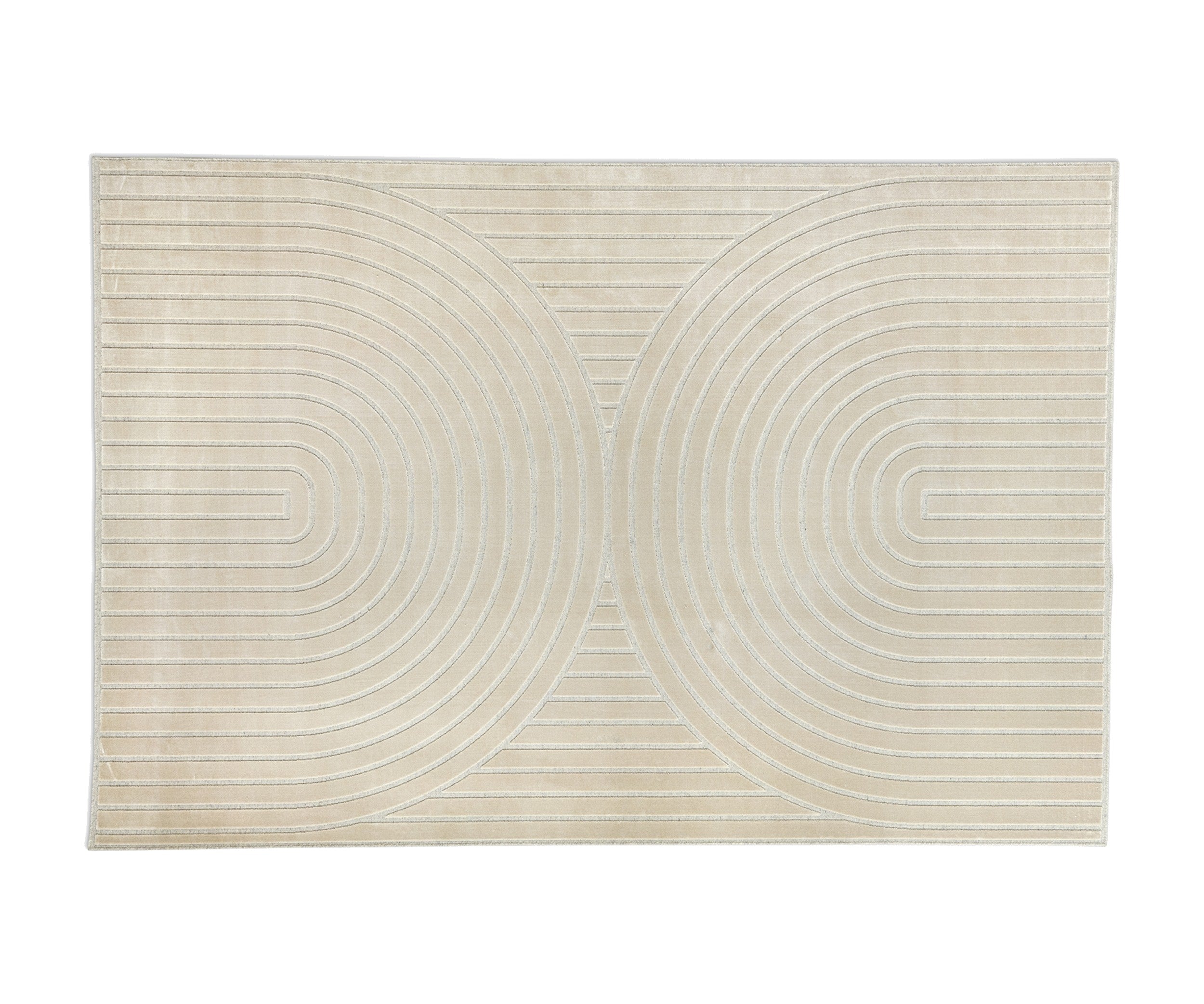 Mirage rug by Calligaris in Ecru/Beige, top view