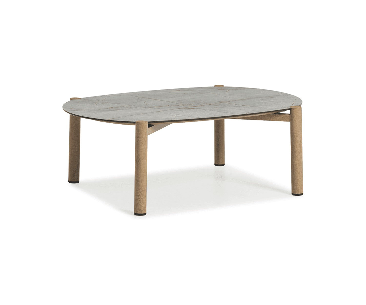 Sabbia outdoor coffee table by Couture Jardin in oak finish