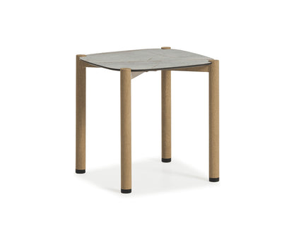 Sabbia outdoor side table by Couture Jardin in oak finish