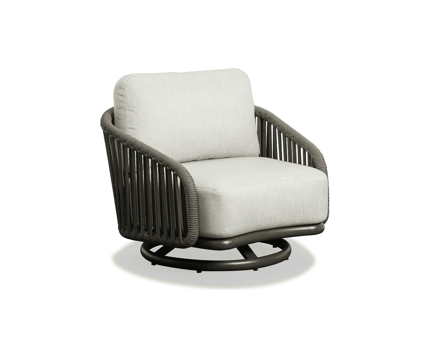 Sabbia outdoor swivel armchair by Couture Jardin in ebony finish