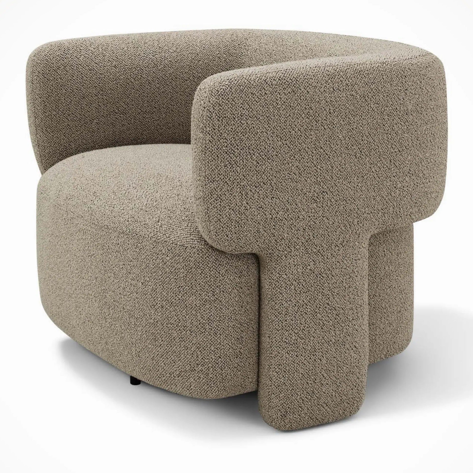 Sibilla i980 armchair by Incanto in boucle fabric, three-quarter view